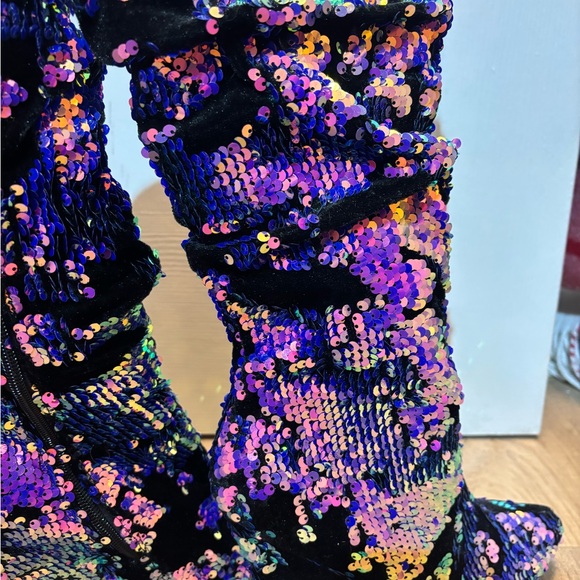 Sexy Sequin Multicolor Boots - Picture 4 of 8